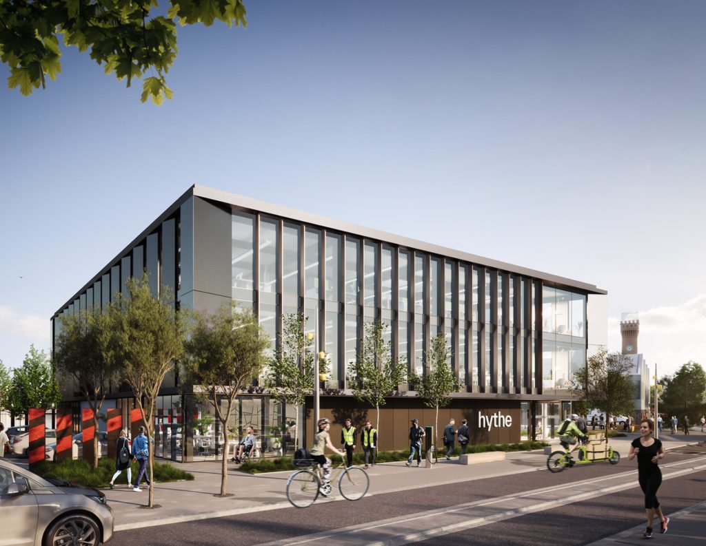 A sustainable office building has found its home in the newly developed Wirral Waters