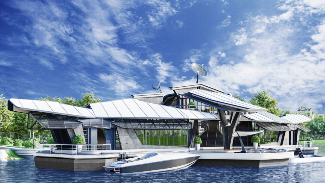 Cyber House Boat: Modern Architecture in the heart of City, Country