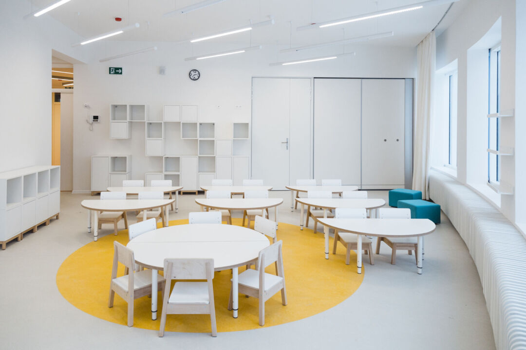 First floor with music halls and versatile learning spaces.