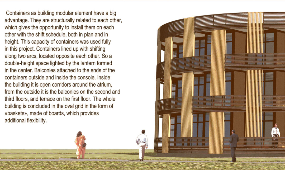 Double-height atrium with natural light at the center. Double-height atrium with natural light at the center.