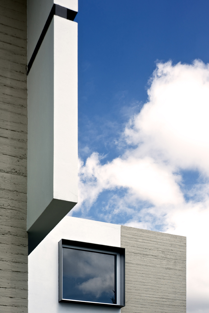 Exterior facade of the innovative MO House in Guadalajara. Exterior facade of the innovative MO House in Guadalajara.