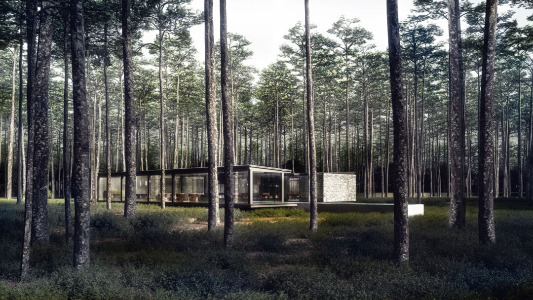 Four-bedroom holiday home with mirrored facades. Four-bedroom holiday home with mirrored facades.
