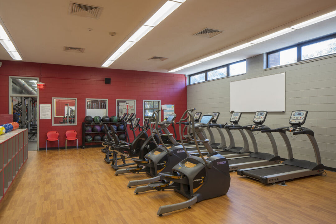 Modern weight room at Lakeland Regional High School. Modern weight room at Lakeland Regional High School.