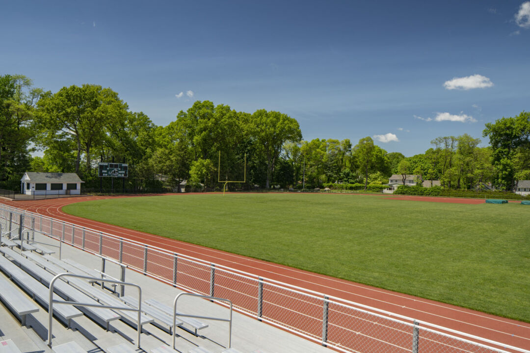 Modern bleachers enhancing sporting events experience.