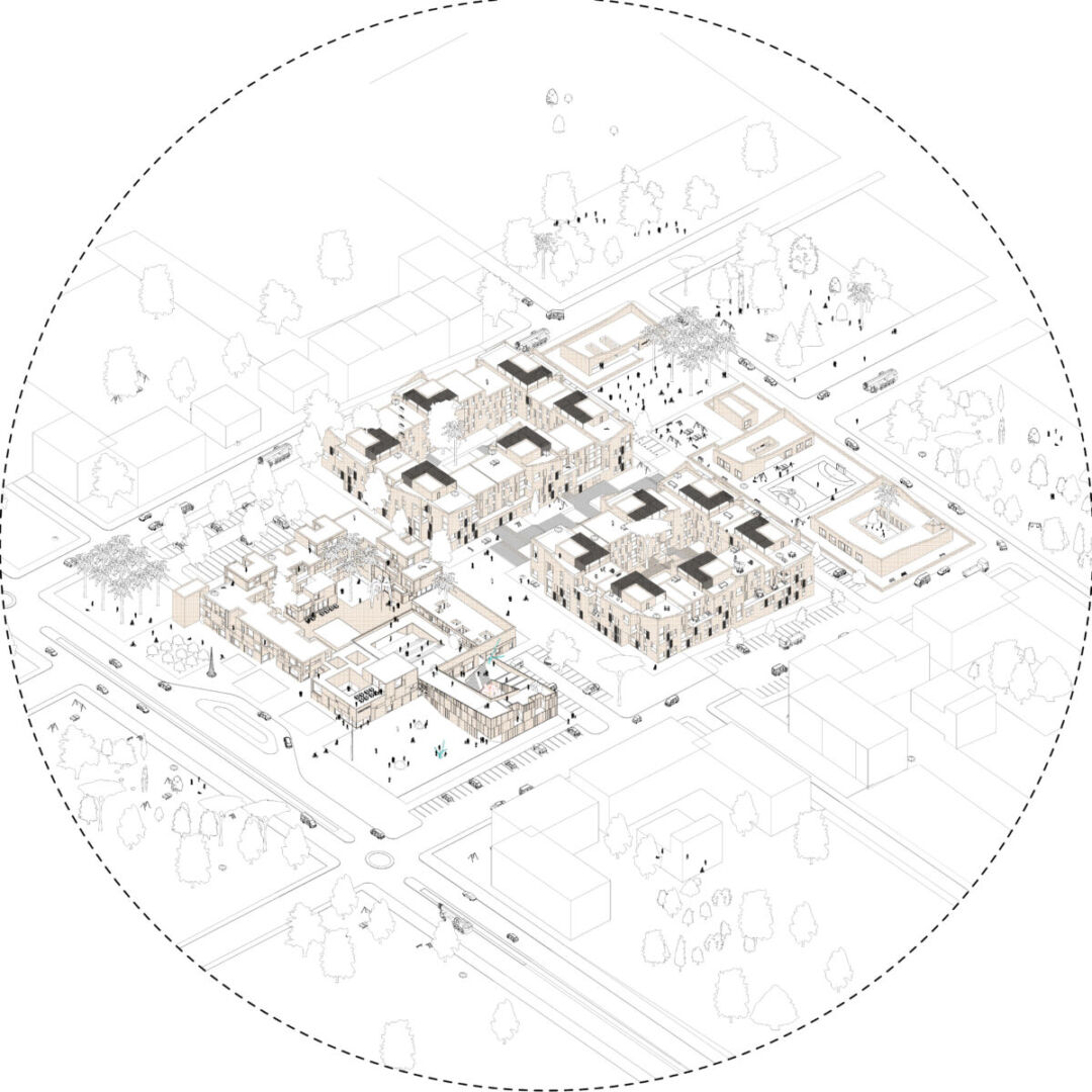 Community gathering space within the architecture. Community gathering space within the architecture.