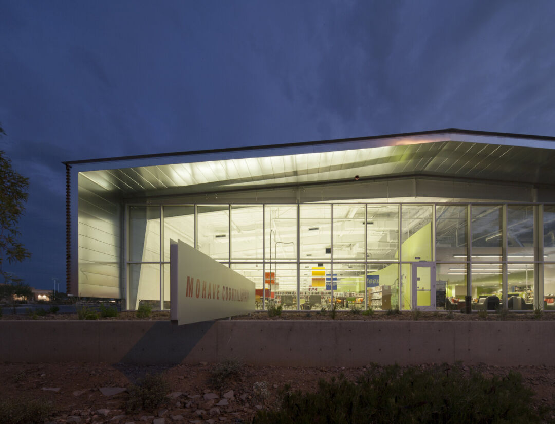 Interior shot showcasing the library