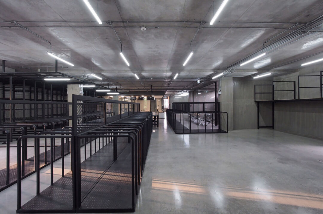 Recessed windows allowing natural light into the building. Recessed windows allowing natural light into the building.