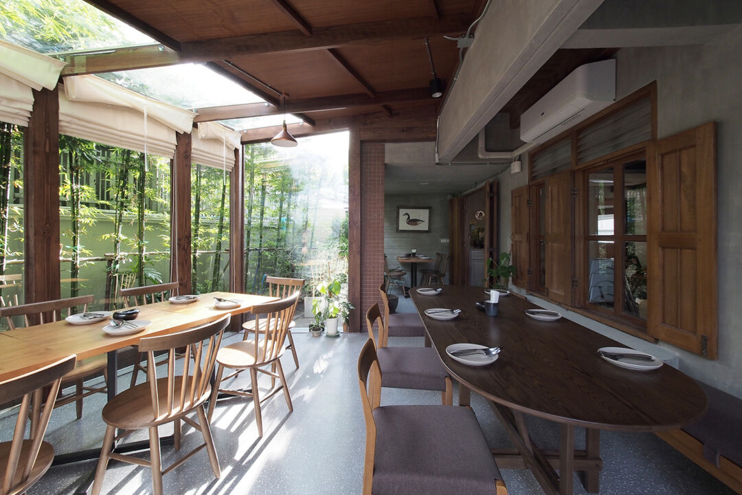 Contemporary steel structure with wood-cladding. Contemporary steel structure with wood-cladding.