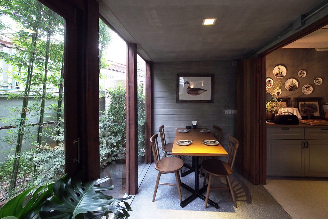 Interior design featuring raw wood and concrete elements. Interior design featuring raw wood and concrete elements.