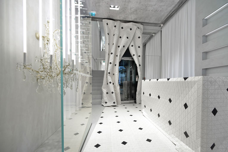 Exterior view of Maison Margiela’s flagship store in Milan. Exterior view of Maison Margiela