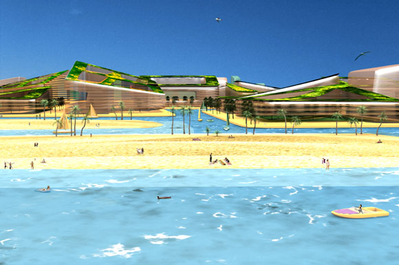 Sustainable habitat created from recycled ocean plastic waste.