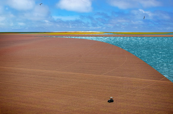 Research initiative to combat plastic pollution with new landforms.