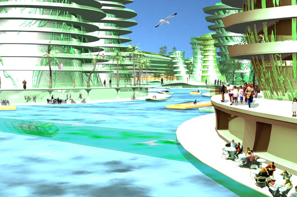 Innovative Recycled Island project by WHIM architecture in the Pacific.