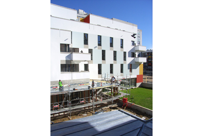 Innovative sustainable construction at Les Bosquets. Innovative sustainable construction at Les Bosquets.