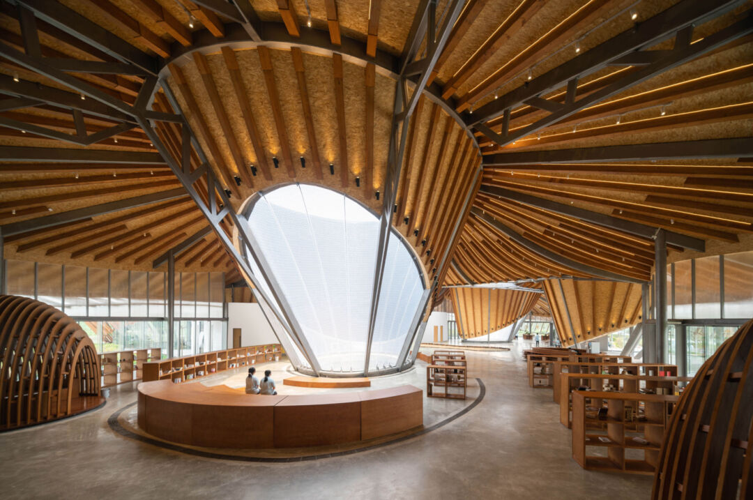 Bright interior with natural light wells. Bright interior with natural light wells.