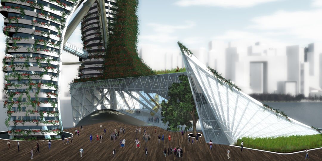 Vertical garden terraces enhancing urban sustainability. Vertical garden terraces enhancing urban sustainability.