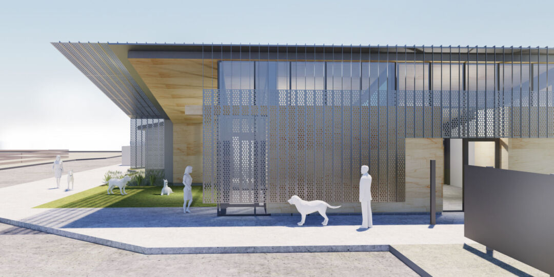 Luxurious lodging for dogs in a tranquil countryside setting.