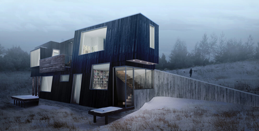 Natural light floods the contemporary RCA Wall House design.