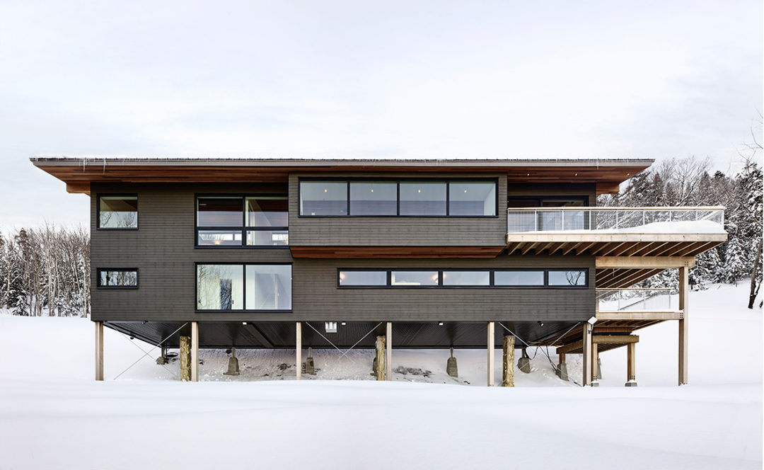 Breathtaking view from the chalet’s 27-foot bay window. Breathtaking view from the chalet