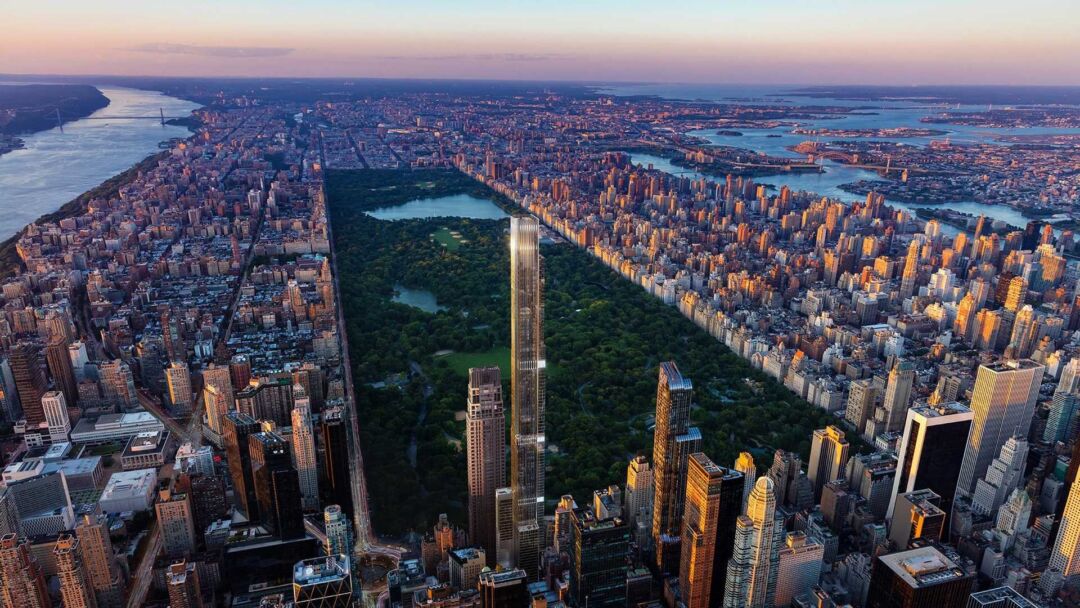 Central Park Tower entrance in New York City, USA