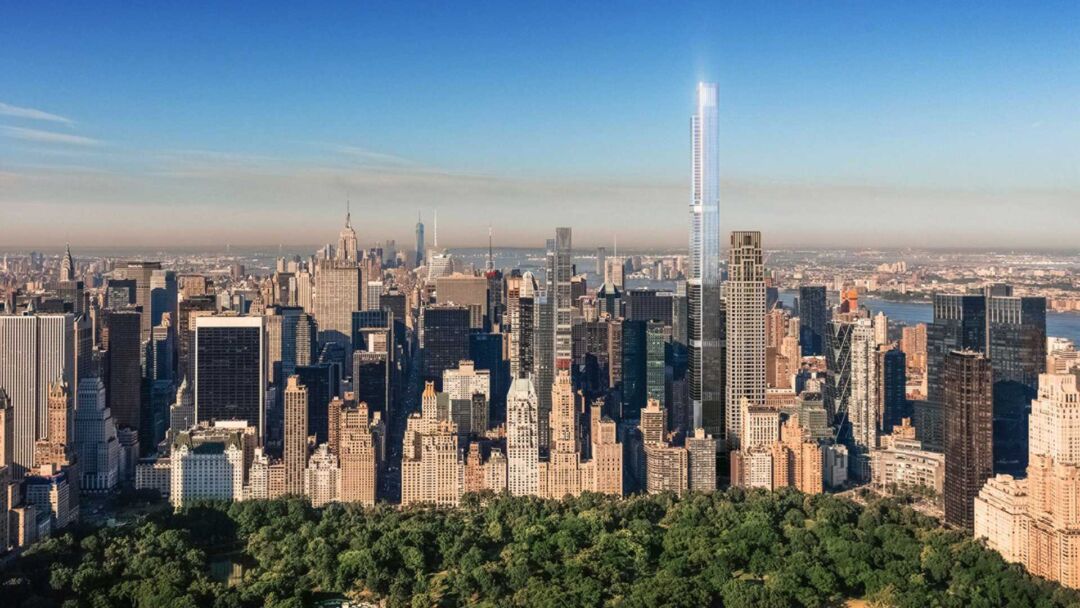 Panoramic rooftop view of Central Park Tower in NYC