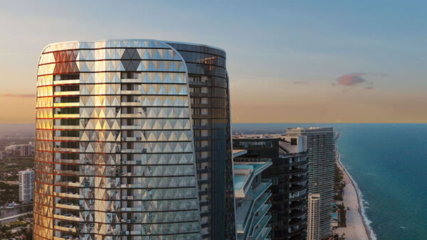 Spa and restaurant amenities at Bentley Residences, Sunny Isles Beach.